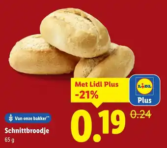 Lidl Schnittbroodje aanbieding