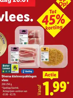 Lidl Diverse kleinverpakkingen vlees aanbieding