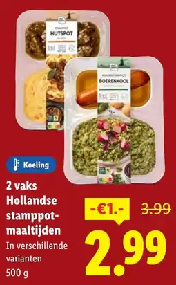 Lidl 2 vaks Hollandse Stamppot Maaltijden aanbieding