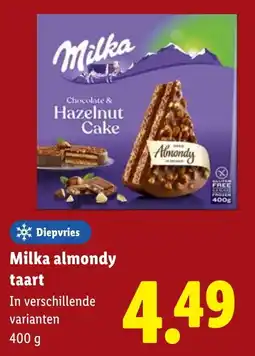 Lidl Milka almondy taart aanbieding