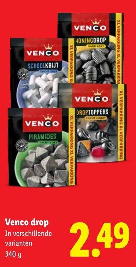 Venco drop 340 g aanbieding bij Lidl