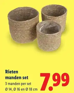 Lidl Rieten manden set aanbieding