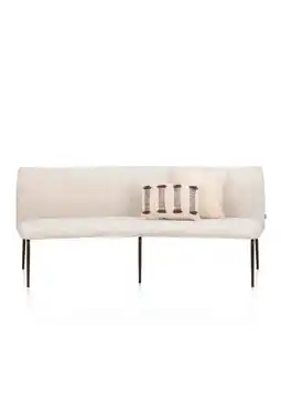 Henders & Hazel Bovina, eetkamerbankje 210 cm - stof Luton - frame steelbrown - Creme aanbieding