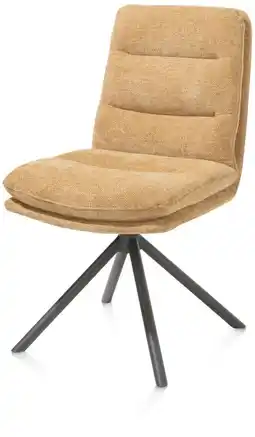 Henders & Hazel Mia, eetkamerstoel - draaibaar - graphiet frame - stof Livigno - Okergeel aanbieding