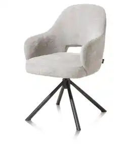 Henders & Hazel Nikolas, armstoel - centrale poot draaibaar - graphite (RAL 7022) - stof Enzo - Kiezel aanbieding