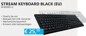 Informatique CHERRY STREAM KEYBOARD BLACK (EU) (JM-0310-2) aanbieding