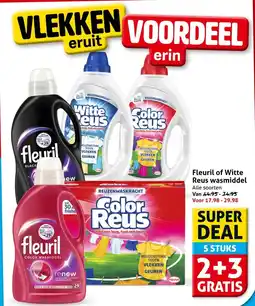 Hoogvliet Fleuril of Witte Reus wasmiddel aanbieding