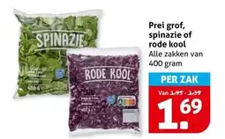Hoogvliet Prei grof, spinazie of rode kool aanbieding