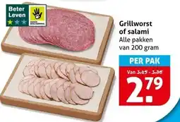 Hoogvliet Grillworst of salami aanbieding