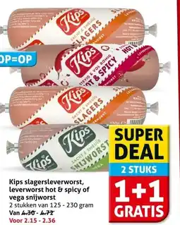 Hoogvliet Kips slagersleverworst, leverworst hot & spicy of vega snijworst aanbieding