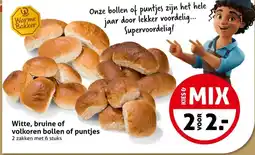 Hoogvliet Witte, bruine of volkoren bollen of puntjes aanbieding