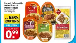 Hoogvliet Mora of Hebro saté, loaded fries of snackbroodjes aanbieding