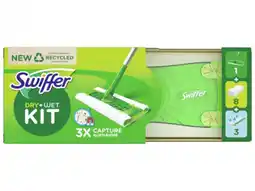 Hoogvliet Swiffer Vloeren stof-wis dry+wet startkit aanbieding