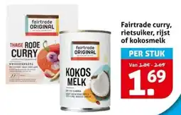 Hoogvliet Fairtrade curry, rietsuiker, rijst of kokosmelk aanbieding