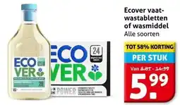 Hoogvliet Ecover vaat- wastabletten of wasmiddel aanbieding