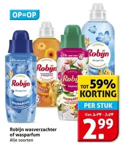 Hoogvliet Robijn wasverzachter of wasparfum aanbieding
