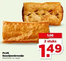 PLUS PLUS Saucijzenbroodje aanbieding
