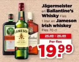 PLUS Jägermeister en Ballantine's Whisky en Jameson Irish whiskey aanbieding