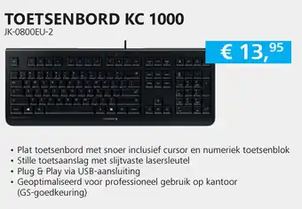 Informatique CHERRY TOETSENBOARD KC 1000 (JK-0800EU-2) aanbieding