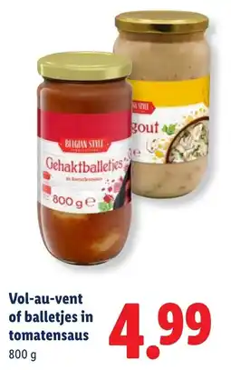 Lidl Vol-au-vent of balletjes in tomatensaus aanbieding
