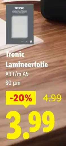 Lidl Tronic Lamineerfolie aanbieding