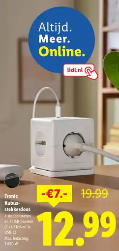 Lidl Tronic Kubusstekkerdoos aanbieding