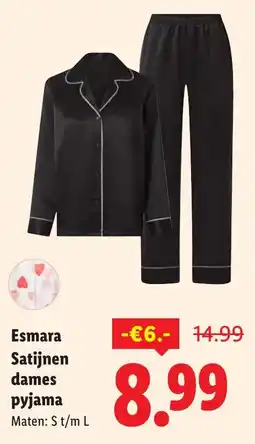 Lidl Esmara Satijnen dames pyjama Esmara Satijnen dames pyjama Maten: S t/m L aanbieding