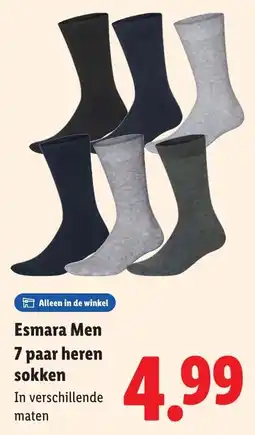 Lidl Esmara Men 7 paar heren sokken aanbieding