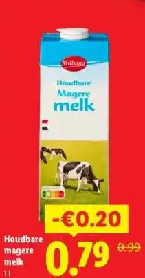 Lidl Houdbare magere melk aanbieding