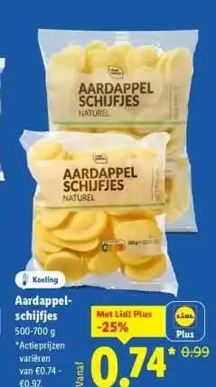 Lidl Koeling Aardappel- schijfjes aanbieding