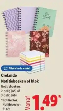 Lidl Crelando Notitieboeken of blok aanbieding