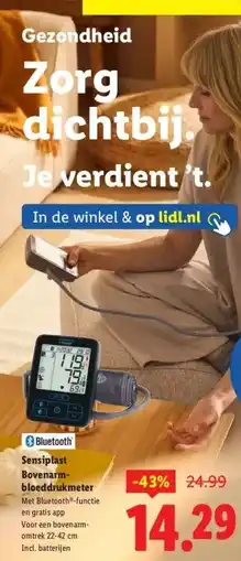 Lidl Sensiplast Bovenarm- bloeddrukmeter aanbieding