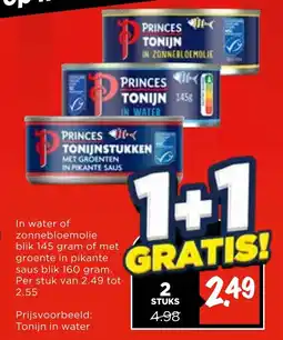 Vomar Voordeelmarkt Princes tonijnstukken aanbieding