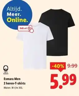 Lidl Esmara Men 2 heren-T-shirts aanbieding
