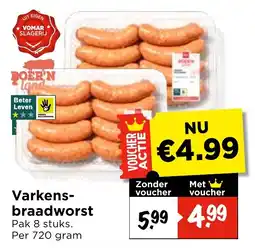 Vomar Voordeelmarkt Varkensbraadworst aanbieding