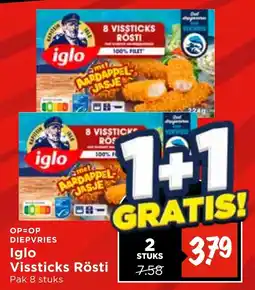 Vomar Voordeelmarkt Diepvries Iglo Vissticks Rösti aanbieding
