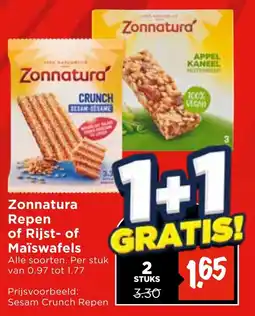 Vomar Voordeelmarkt Zonnatura Repen of Rijst of Maïswafels aanbieding