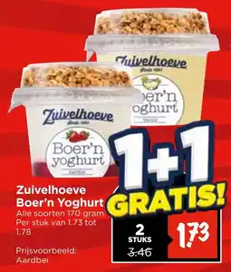 Vomar Voordeelmarkt Zuivelhoeve Boer'n Yoghurt aanbieding