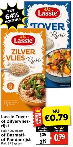 Vomar Voordeelmarkt Lassie Tover of Zilvervliesrijst of Basmati of Pandanrijst aanbieding