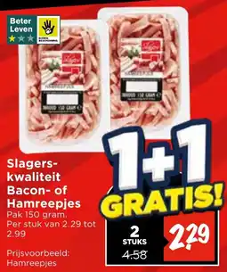Vomar Voordeelmarkt Slagerskwaliteit Bacon of Hamreepjes aanbieding