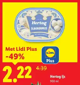 Lidl Hertog ijs aanbieding