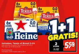 Vomar Voordeelmarkt Heineken, Texels of Brand 0.0% aanbieding