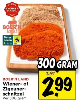 Vomar Voordeelmarkt Boer'n Land Wiener of Zigeunerschnitzelel aanbieding