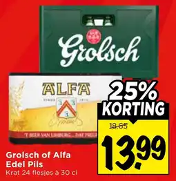 Vomar Voordeelmarkt Grolsch of Alfa Edel Pils aanbieding