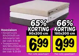 Vomar Voordeelmarkt Hoeslaken Eenpersoons aanbieding