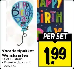 Vomar Voordeelmarkt Voordeelpakket Wenskaarten aanbieding