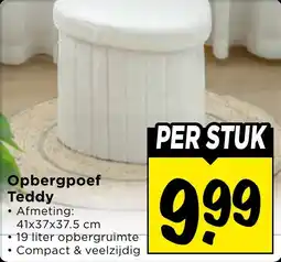 Vomar Voordeelmarkt Opbergpoef Teddy aanbieding