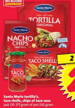 Nettorama Santa Maria tortilla's, taco shells, chips of taco saus aanbieding