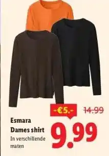 Lidl Esmara Dames shirt aanbieding