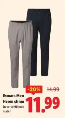 Lidl Esmara Men Heren chino aanbieding